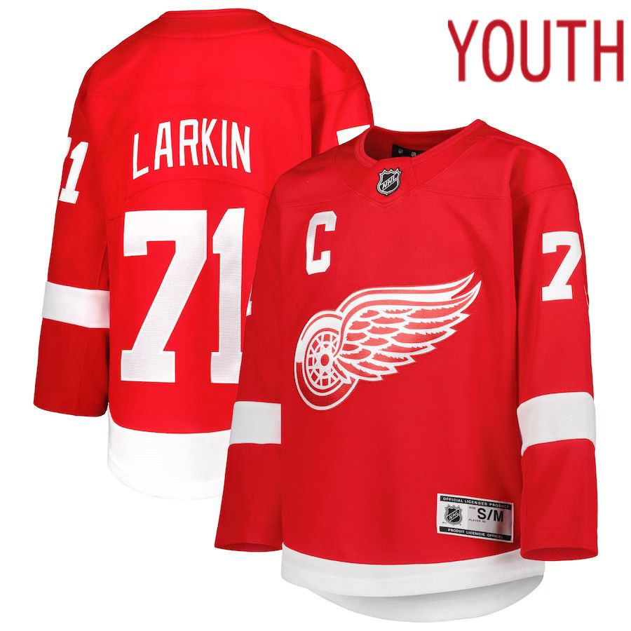 Youth Detroit Red Wings 71 Dylan Larkin Red Home Premier Player NHL Jersey